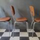 Bistro kitchen chairs in faux leather LOIRE SIEGES Vintage