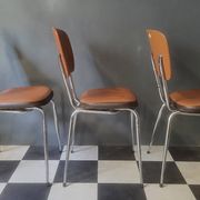 Bistro kitchen chairs in faux leather LOIRE SIEGES Vintage