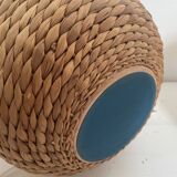 Wicker braided table lamp