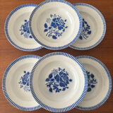 6 assiettes creuses Lunéville modèle Évian – décor floral