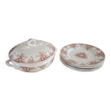 6 plates and vegetable iron earth Lunéville