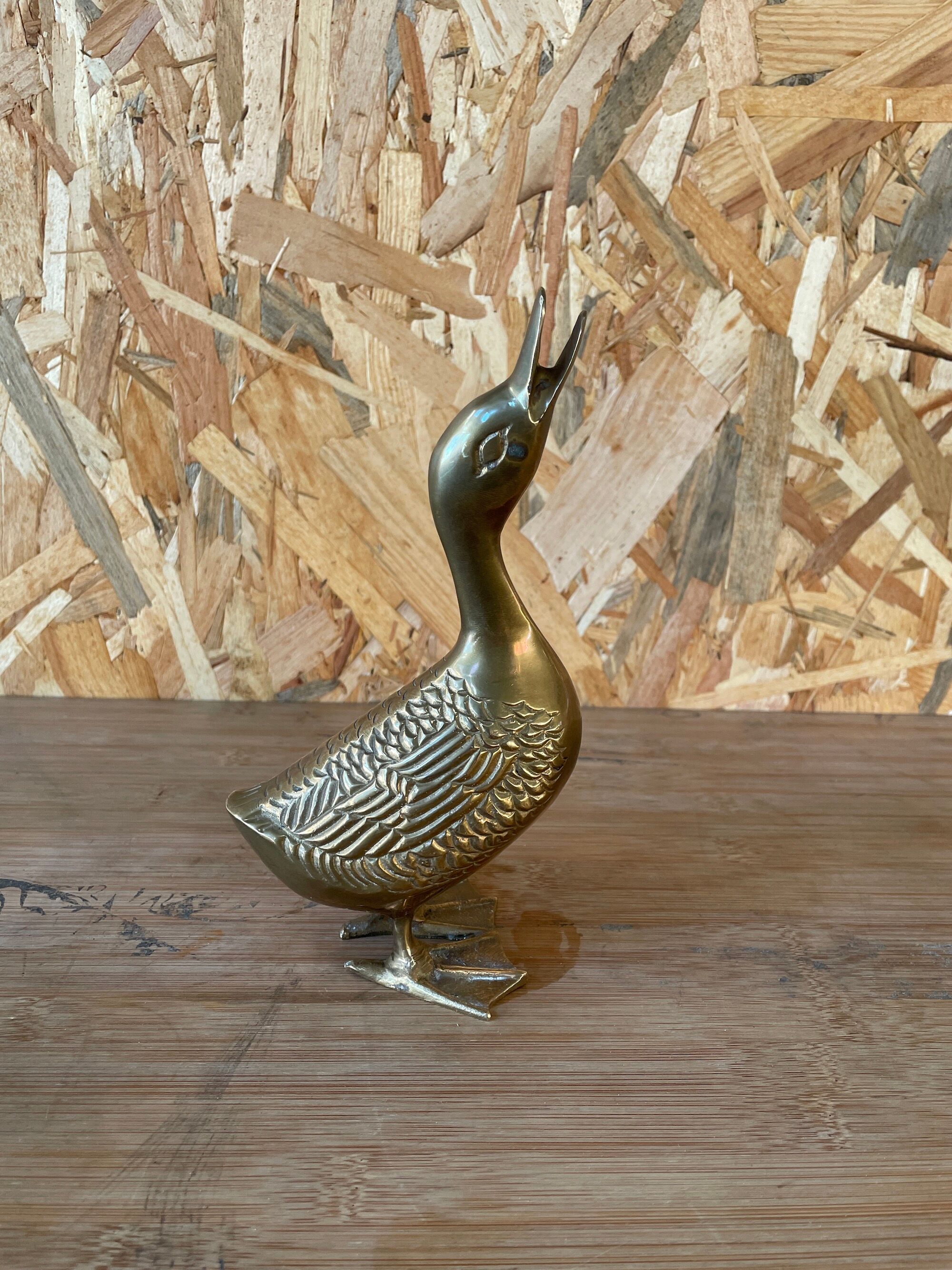 Vintage brass duck