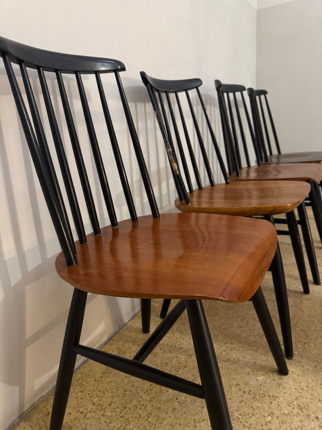 Set of 5 Tapiovaara chairs model Fanett