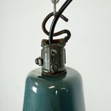 Industrial Petrol Enamel Factory Pendant Lamp, 1960s