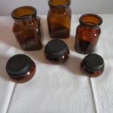 Amber glass jars