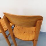 Set of 2 vintage Scandinavian chairs by Rainer Daumiller in pine from the 1960s.