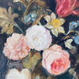 Oil on canvas bouquet of flowers