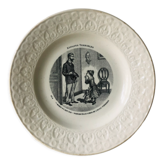 Assiette parlante Creil & Montereau