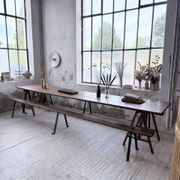 XXL trestle farm table 4m and its benches