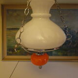 Vintage hanging from the 70s with chrome frame and enamelled orange ball finish