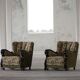 Pair of Danish Art Nouveau armchairs in embroidered floral velvet, 1920s.