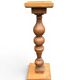Old turned oak pedestal column, square top.