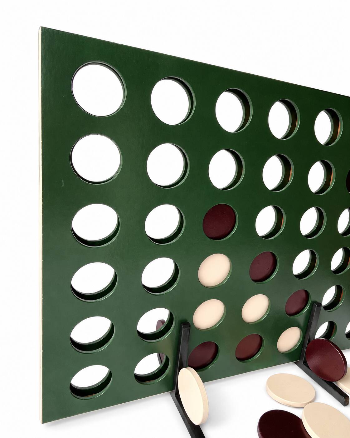 One-of-a-Kind Handmade Oversized Wooden Four-in-a-Row Game
