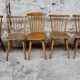 Série Lot de 7 anciennes chaises bistrot