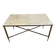 White grey marble coffee table with a vintage 60s golden brass metal structure.