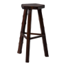 Brutalist wooden bar stools, France 1960