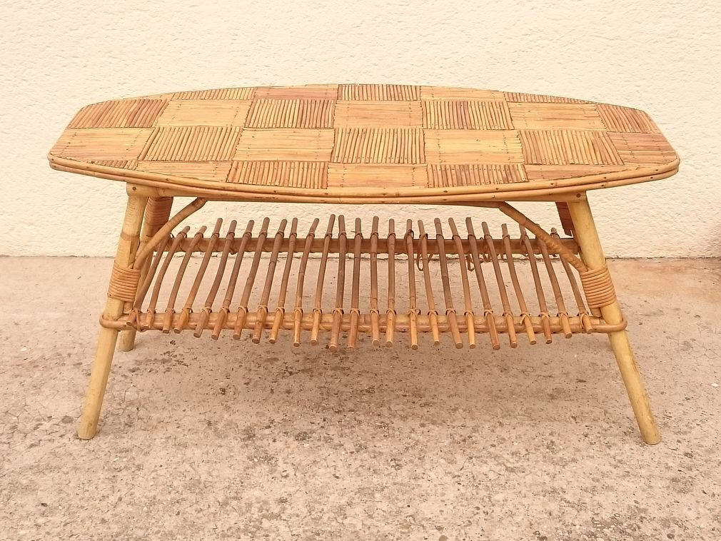 Vintage rattan coffee table