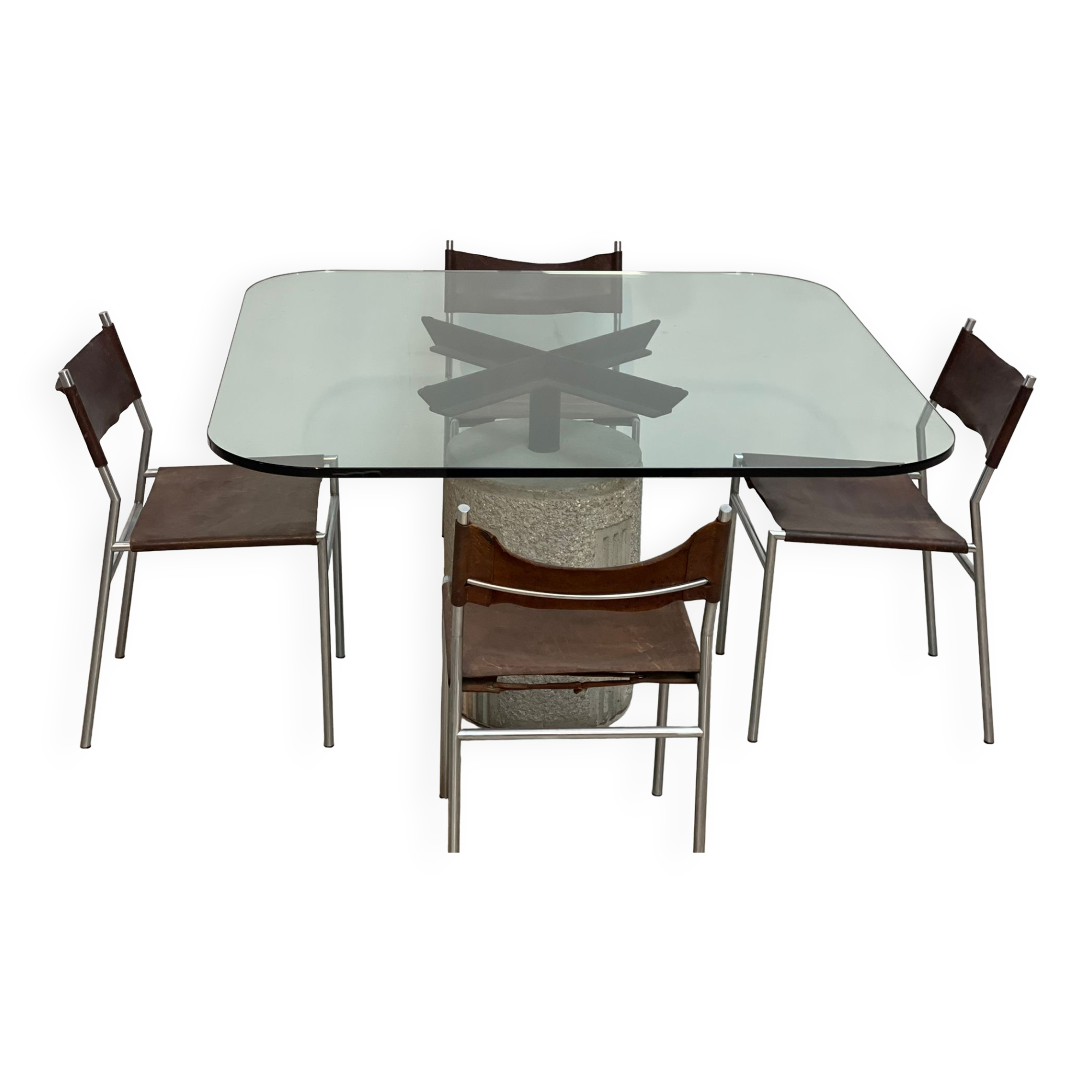 Table à manger Giovanni Offredi pour Saporiti, années 1970