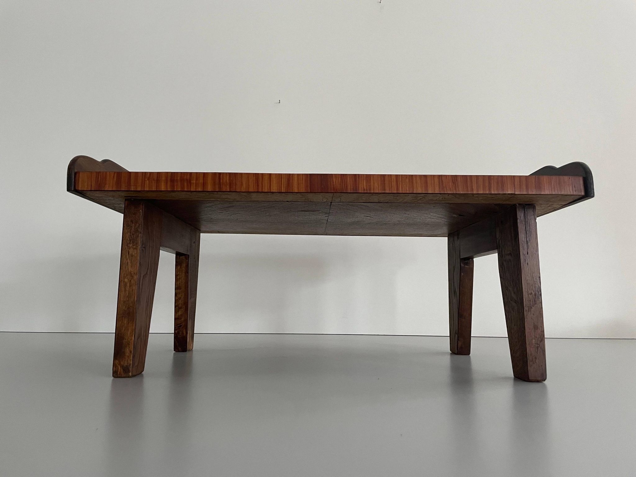 Table basse en bois avec joli motif carré  Plateau de service, années 1960, Allemagne