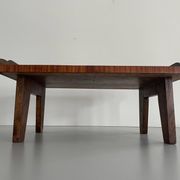 Table basse en bois avec joli motif carré  Plateau de service, années 1960, Allemagne