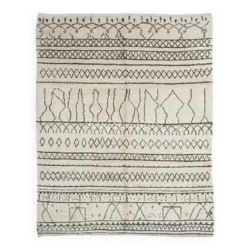 Tapis Tulu marocain Boho Chic, 100 % laine naturelle non teinte, options personnalisées disponibles
