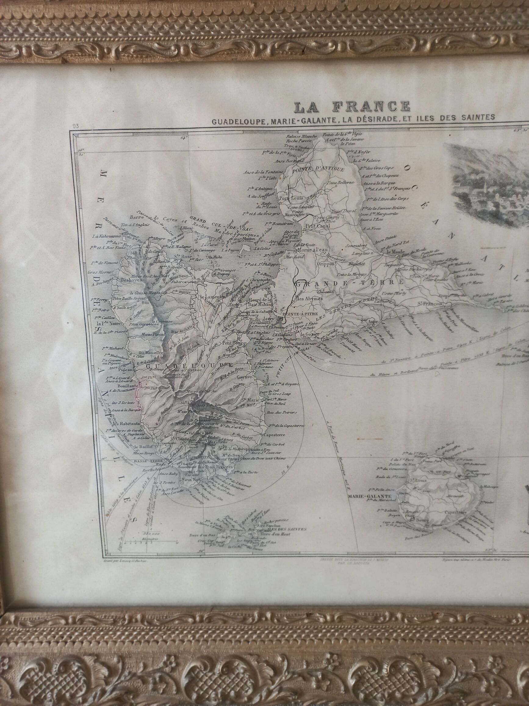 table old map Guadeloupe