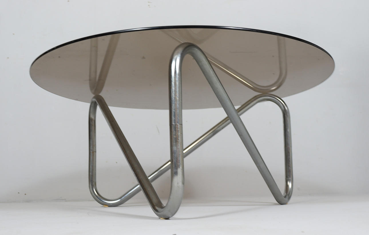 French tubular steel coffee table, 1970s.
