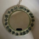 Produit Pop up Noel 22  Miroir céramique scarifiée fleurs vertes 1970