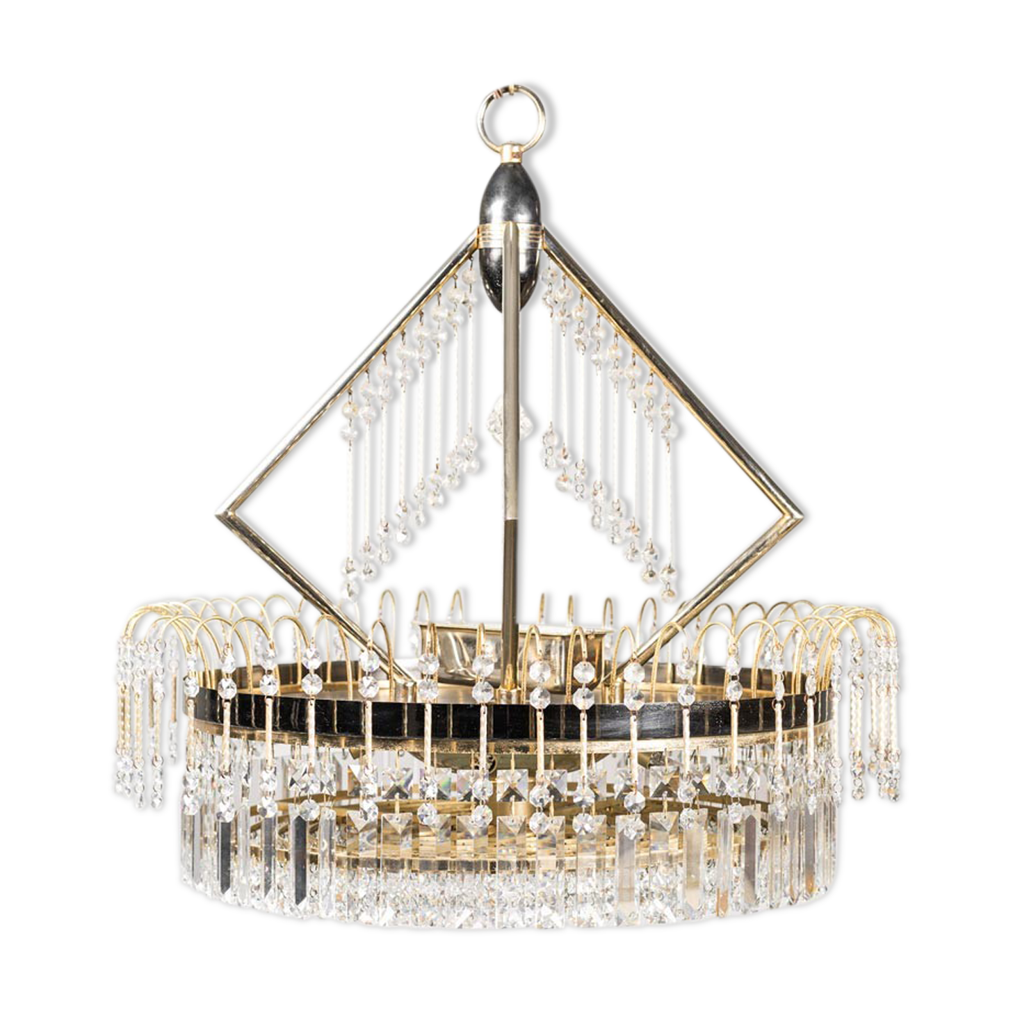 Chandelier 6 lights metal brass 70
