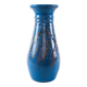 Vase en céramique bleue, design danois, années 1970, fabriqué au Danemark
