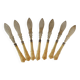 English fish knives in silver and ivory, 19th century
