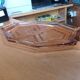 Rectangular Smoked Amber Glass Plate/Platter - Art Deco Style