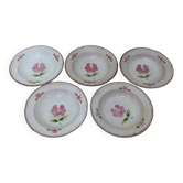 5 assiettes creuses en grès