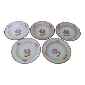 5 stoneware soup plates