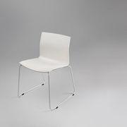 Mid-century white design chair with metal frame and plastic seat, Belgium