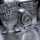 Six glasses of Baccarat wine in engraved crystal, model "Michelangelo"