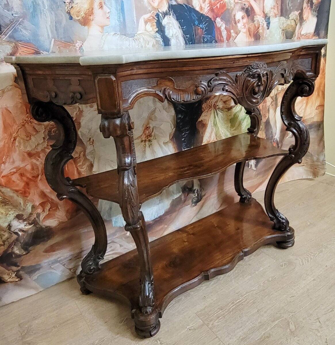 Console Italienne époque Charles X en acajou