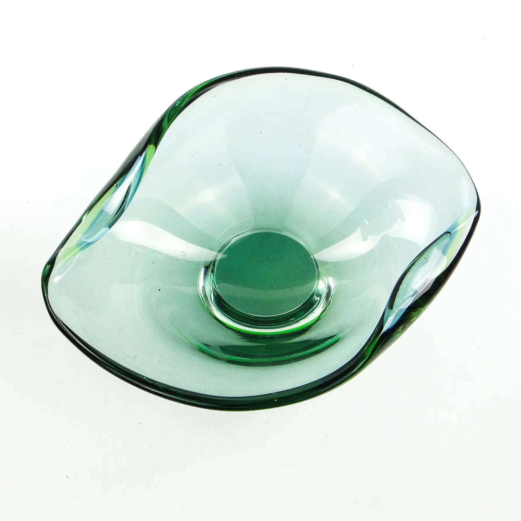Mid-century modern decorative bowl, glass, Val Saint Lambert, Belgium, 1950s