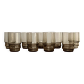 9 verres à liqueur fumés vintage 