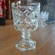 6 verres à pied en verre taillé