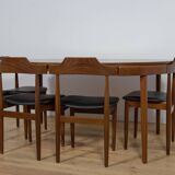 Mid-Century Teak Dining Table & Chairs by Hans Olsen for Frem Røjle, Denmark, 1960s, Set of 5