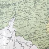 Carte vintage de la Belgique et Luxembourg 43x43cm de 1950