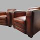 2 fauteuils Club Vintage cuir