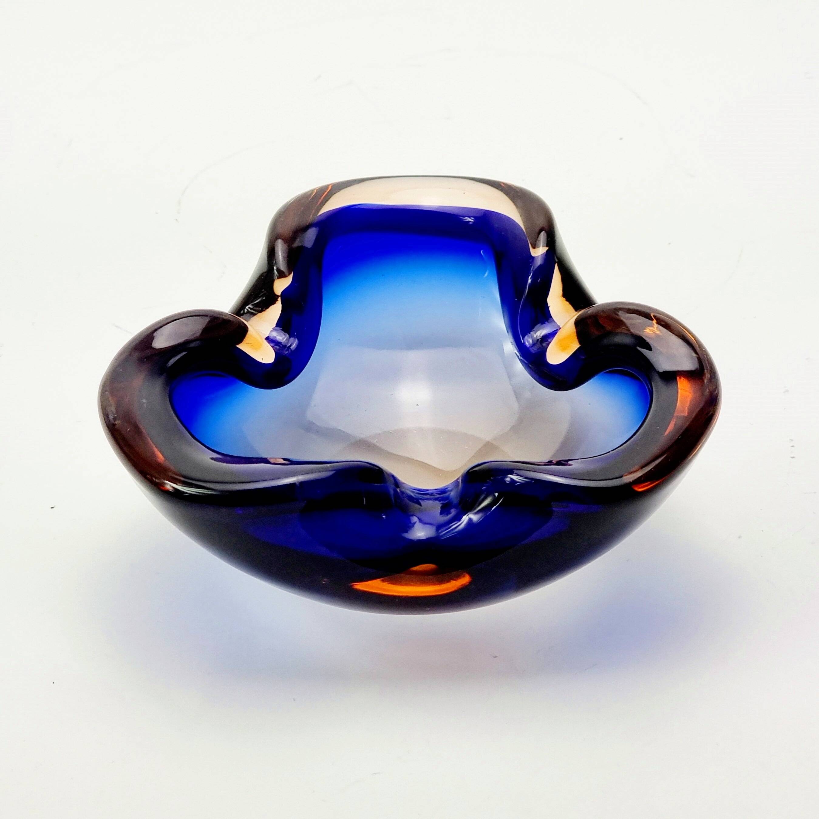 Mid Century Sommerso Murano Glass Bowl by Flavio Poli for Seguso, Italy, 1960s