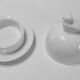 Small butter dish in porcelain