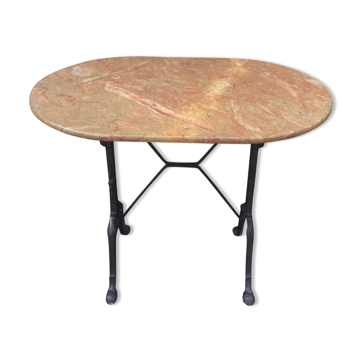 Marble oval bistro table