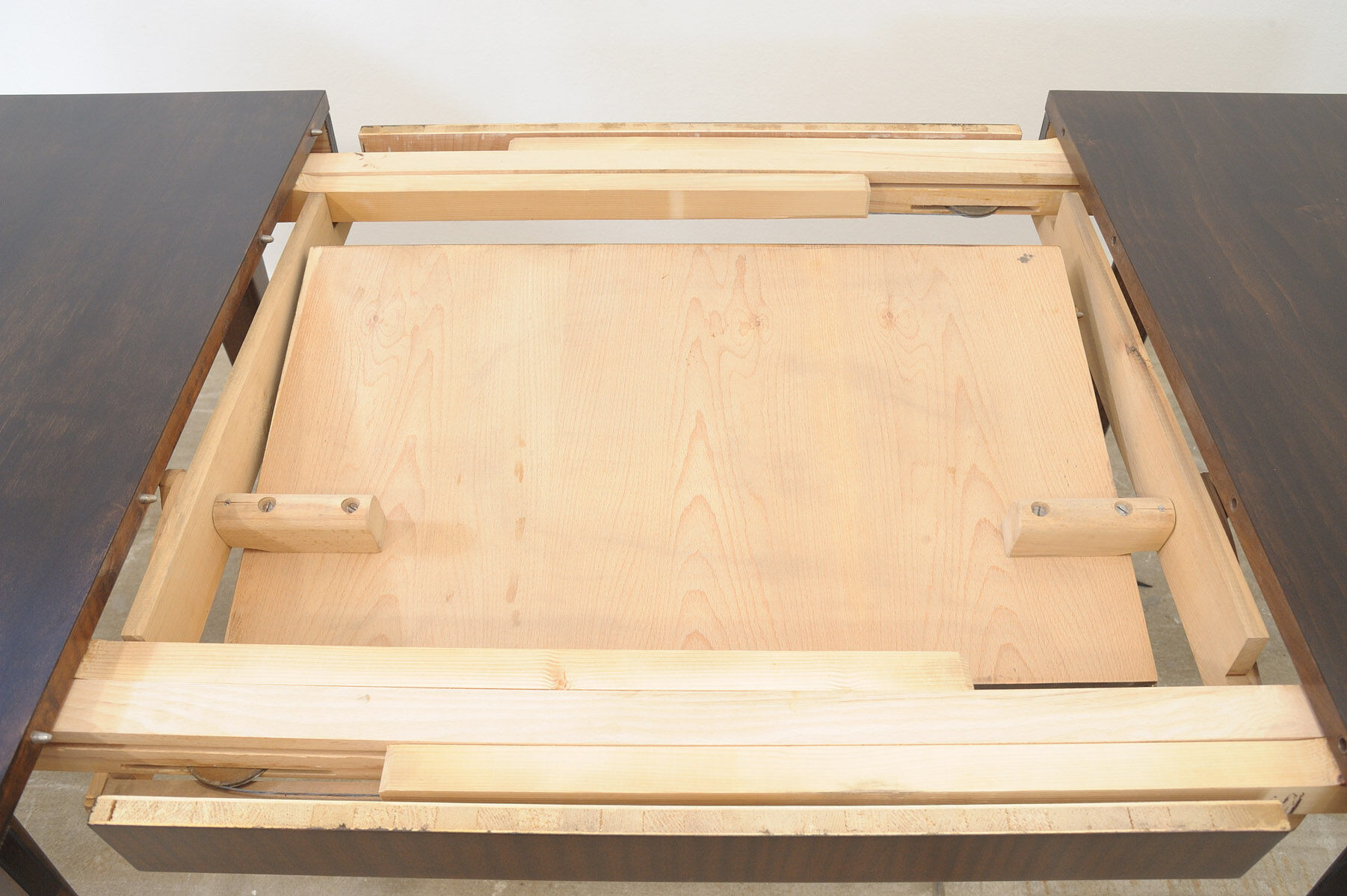 Fully renovated walnut folding dining table by Setona, 1950s