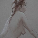 Sketch study nude pencil drawing academic