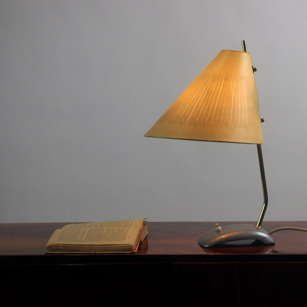 Lampe de table vintage en laiton, Tchécoslovaquie 1950