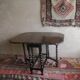 Antique farmhouse patinated extendable table in oak with carved edge, 1900
